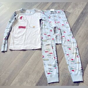 Hanna Andersson Snoopy Peanuts Christmas Xmas Long John PJs Pajamas 120